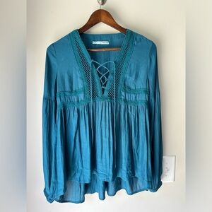 Maurices long sleeve blouse with tie